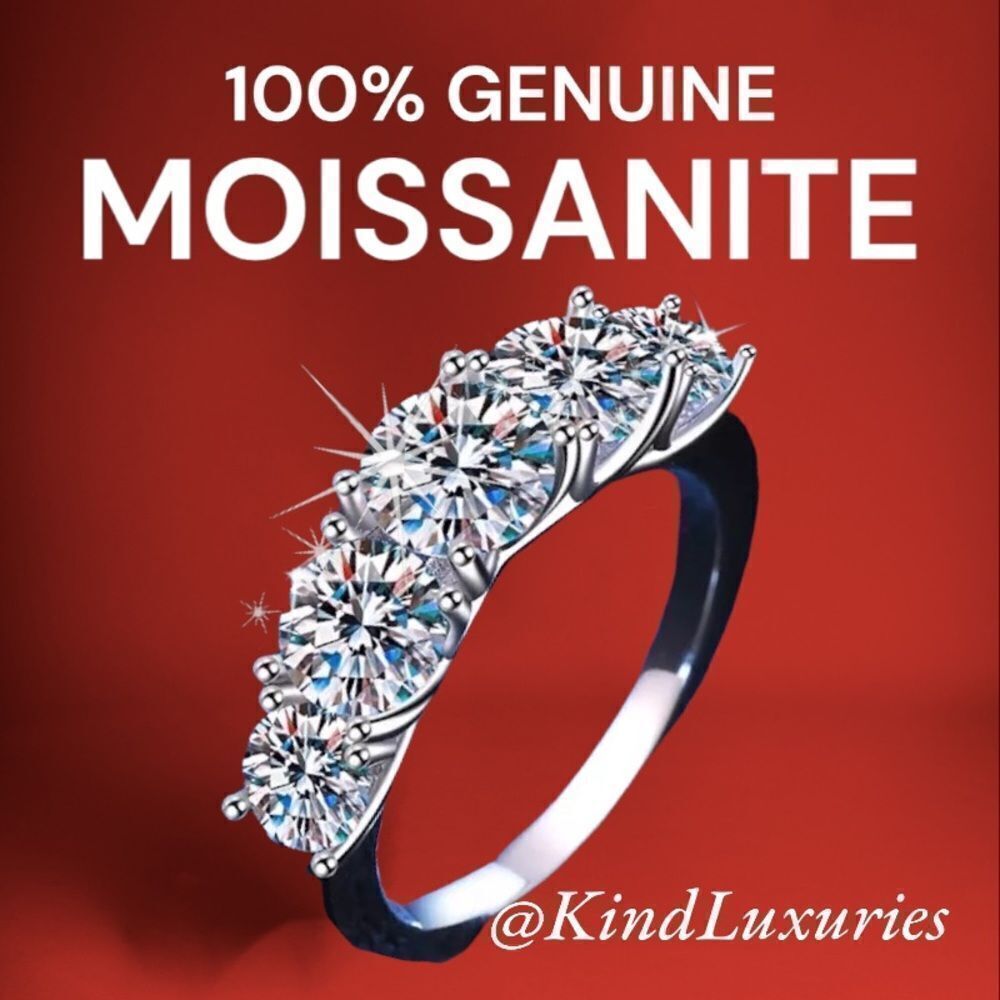 💎OS265💎‎ 18k 3.6ct Diamond Moissanite Ring 925 Sterling Sliver, Gold Plated